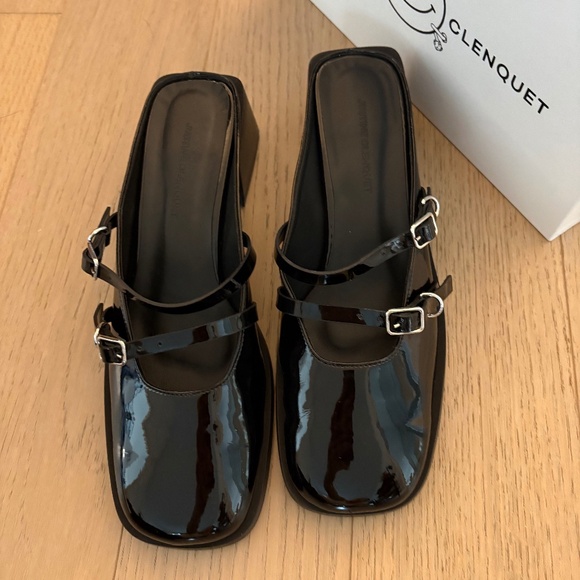 JUSTINE CLENQUET Black Andie Patent Mules - Size 41 - Picture 4 of 6